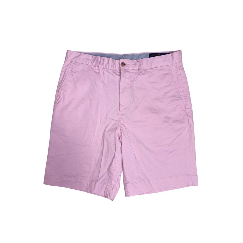 POLO RALPH LAUREN Chino Shorts Mens 32 Pink Stretch Classic Fit 9"‎ Twill Prep
